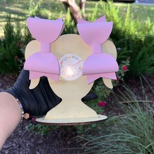 Glitter Pink Faux Leather Hair Bows With Alligator Clips